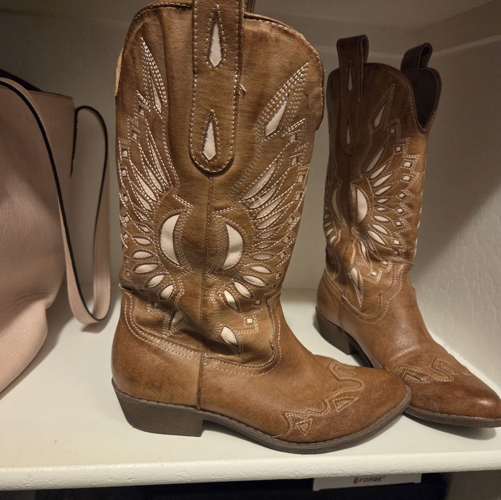 Coconuts For Altar'd State Banderas Pink/Tan Boots 6.5 Womens - Picture 4 of 6